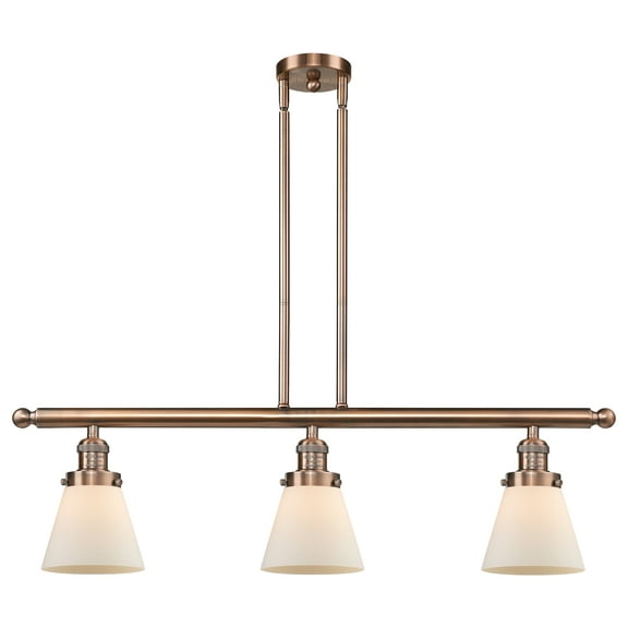 Innovations Lighting 213-S Small Cone Cone 3 Light 39" Wide Commercial Linear Chandelier -