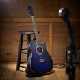 thumbnail image 2 of Ashthorpe Full-Size Cutaway Thinline Acoustic Electric Guitar Package, Blue, 2 of 7