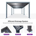 thumbnail image 3 of PURPLE LEAF 11 X 28 Louvered Pergola Aluminum Outdoor Adjustable Louvered Roof Integrated Drainage System Patio Kitchen Poolside Garden Grey, 3 of 13