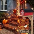 thumbnail image 4 of Sm:)e Welcome Ghost Pumpkin Halloween Garden Flag 12 x 18 Inch, Double-Sided Printing, Outdoor Welcome Decor for Yards, 4 of 8