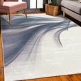 thumbnail image 3 of Abstract Decorative Rug, Modern Contemporary Abstract Smooth Lines Blurred Smock Art Flowing Rays Print, Quality Carpet for Bedroom Dorm and Living Room, 6 Sizes, Ceil Blue, by Ambesonne, 3 of 4