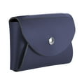 thumbnail image 3 of JAM Leather Snap Business Card Case, 1/Pack, Navy Blue, Round Flap, 3 of 3