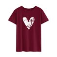 thumbnail image 4 of ManHanLi Women Heart Print Crew Neck Short Sleeve T-Shirt, 4 of 7