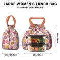 thumbnail image 5 of Pioneer Flower Floral Print Pattern Drawstring Lunch Bag Women - Drawstring Lunch Bag Insulated for Work Office - Stain-Resistant Large Lunchbags for Women with Multi-Pockets, 5 of 6