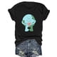 thumbnail image 1 of Letter Print T-shirt, Short Sleeve Crew Neck Casual Top for Summer & Spring, Women's Clothing, 1 of 6