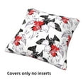 thumbnail image 3 of Throw Pillow Covers, red white flowers black Soft Square Pillow Cases with Invisible Zipper for Couch Bed Sofa, Farmhouse Fall Home Decor 18"x18", 3 of 7