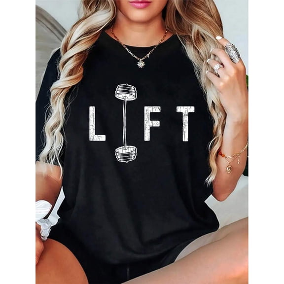 100% Cotton Lift Funny Gym Inspiring Motivational Graphic T-Shirt