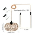 thumbnail image 2 of Plug in Pendant Light Woven Rattan Hanging Light with Dimmable On/Off Switch 15Ft Rope, 2 of 6