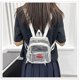 thumbnail image 5 of Bolsa de mujer de PVC, mochila transparente, tela de plástico, mochila trasera, bolso de estudiante de colores de caramelo, gran capacidad, gran capacidad, bolso de hombro doble transparente negro de, 5 of 5