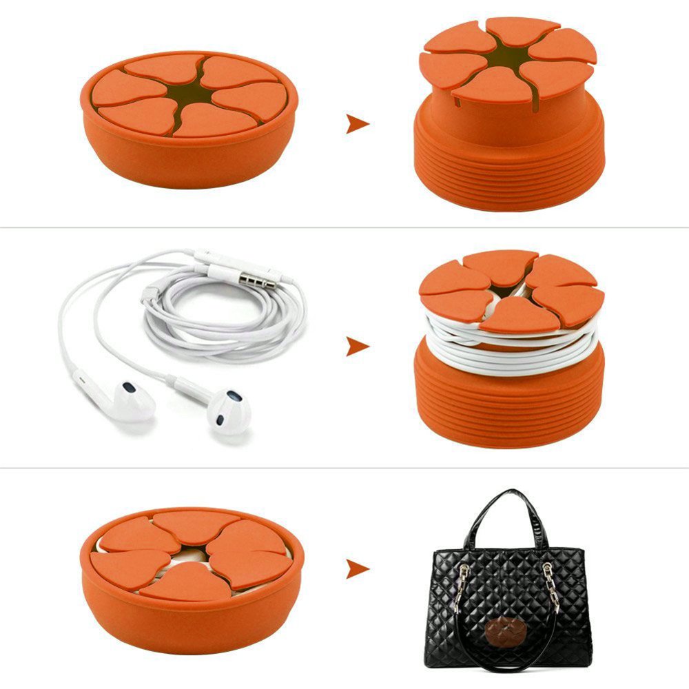 Circle Silicone Mini Earphone Holder Headphone Cable Organizer Rubber