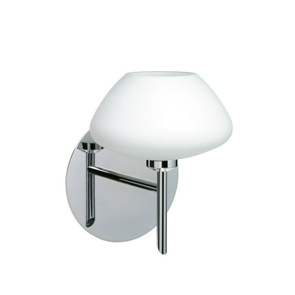 1SW-541007-CR Besa Lighting Peri-One Light Mini Wall Sconce-5.38 Inches Wide by 6.4 Inches High-Chrome Finish-Opal Matte Glass Color-Halogen Lamping