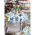 thumbnail image 4 of Blue Yellow Leaves Outdoor Tablecloth - 60 Inch Round Dining Table Cover, Spring Botanical Leaf Farmhouse Watercolor Waterproof Outdoor Table Cloth with Umbrella Hole & Zipper for Picnic/Patio/Party, 4 of 7