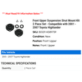 thumbnail image 2 of Front Upper Suspension Strut Mount Kit 2 Piece Set - Compatible with 2001 - 2007 Toyota Highlander 2002 2003 2004 2005 2006, 2 of 2