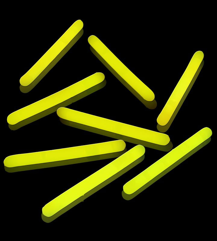 100 2" Glow Light Sticks YELLOW Fishing Glowsticks 