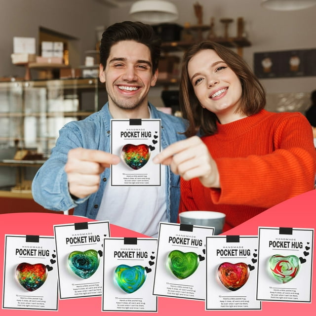 Decoraciones En Forma De Corazón Regalo de bolsillo en forma de corazón de cristal, 1 pieza, regalo de San Valentín para amantes de las mamás o el Día de la Madre JASKFLY