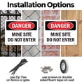 thumbnail image 3 of Mine Site Do Not Enter OSHA Danger Rigid Plastic Sign 18 Inch x 12 Inch - 10 Pack, 3 of 8