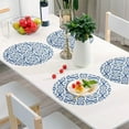 thumbnail image 6 of GZHJMY Blue Moroccan Round PVC Placemats Set of 1, Kitchen Dining Table Decoration（450）, 6 of 7