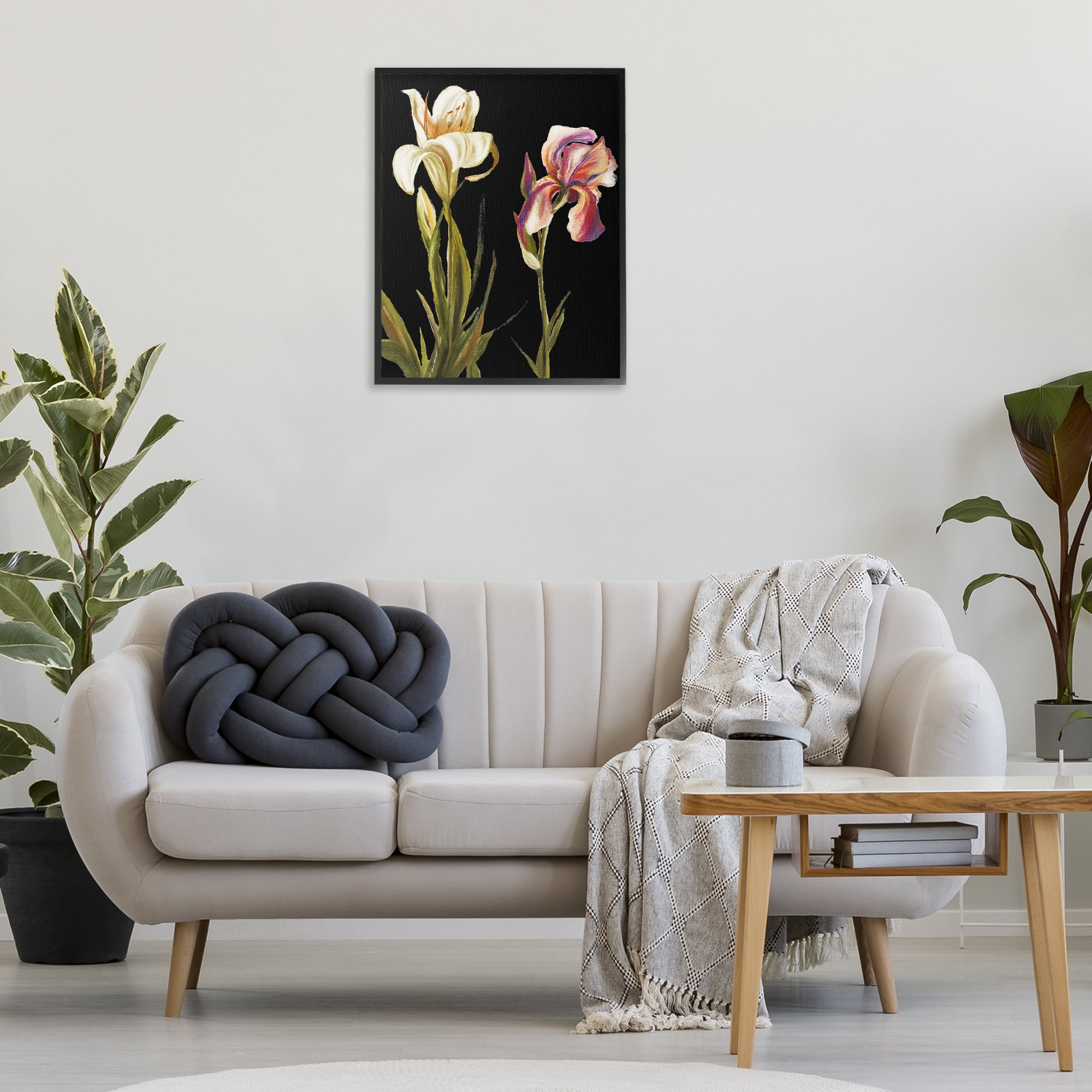 Stupell Industries Alluring Iris Blooms Botanical & Floral Painting Black Framed Art Print Wall Art, 24 x 30