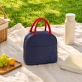 thumbnail image 5 of Insulated Lunch Bag | Reusable Tote Bag Thermal Bag for Cold and Hot for Work School, Navy Blue Lunch Bag for Men Women, 5 of 6