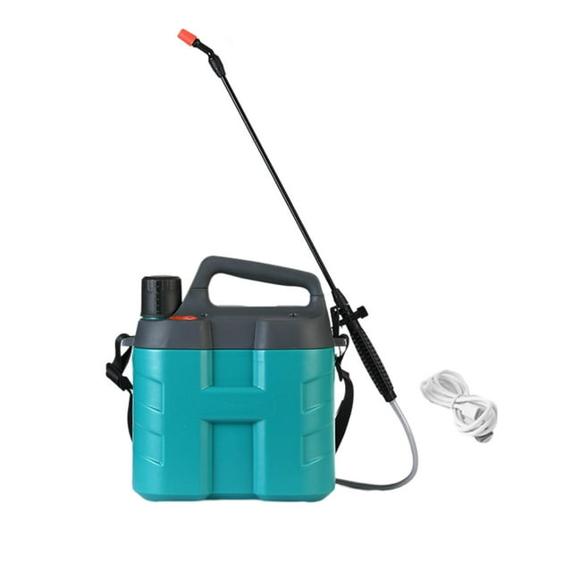 Pulverizador eléctrico de 8L, regadera recargable portátil, botella de pulverización de riego multiusos para interiores, exteriores, plantas de coche, Boquilla roja azul shamjiam Pulverizador de mano