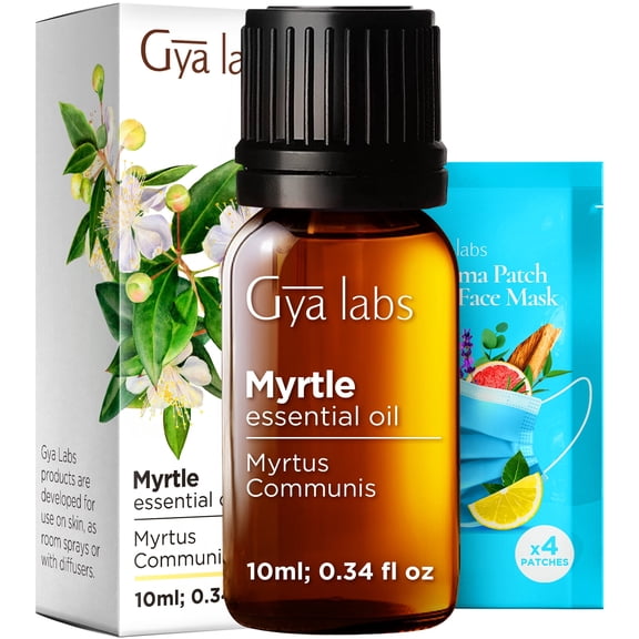 Gya Labs Myrtle Essential Oil for Diffuser - 0.34 fl oz - Myrtle Oil for Skin, Hair, Aromatherapy & Candle Making Scent