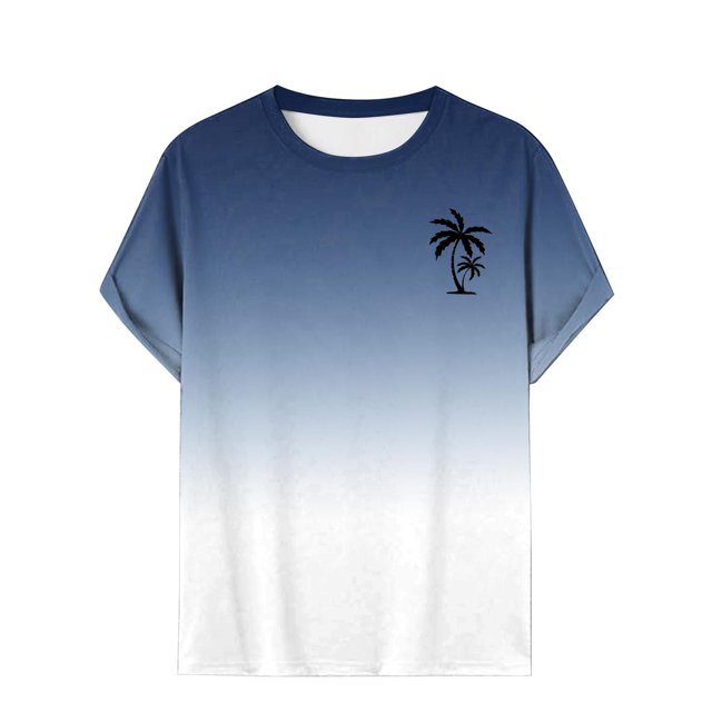 TSADFHJI T-Shirts pour Hommes Automne T-Shirt Imprimé Numérique 3D Manches Courtes Col TG Bleu Foncé