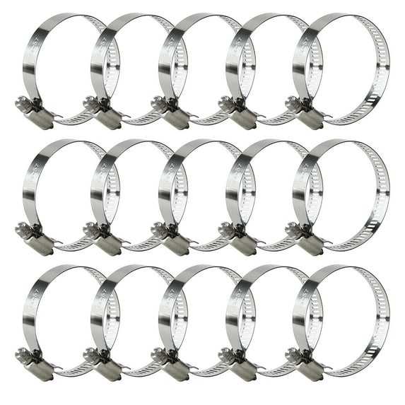 Penck 15 Pack Adjustable Worm Drive Gear Clips 33-57mm Stainless Steel Worm Drive Hose Clamp