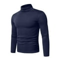 thumbnail image 2 of Cyglowse Breathable Base Layer for Men Thermal Mock Turtleneck Long Sleeve Shirts Lightweight Warm Hiking Skiing Undershirt Navy XL, 2 of 4