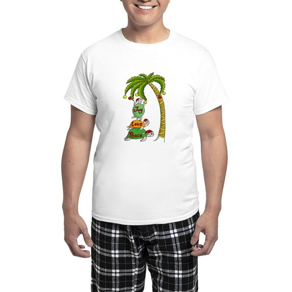 CafePress - Hawaiian Christmas Turtles Men's Dark Pajamas - Men's Light Loose Fit Cotton Pajama Set
