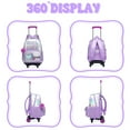 thumbnail image 3 of Sequin Kids Rolling Backpacks for Girls with Wheels Wheeled Backpack for School Lightweight Roller Bookbag Purple, 3 of 7