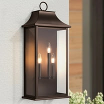 Maxax Dusk to Dawn Outdoor Wall Lights 3-Light, Oil Rubbed Bronze Exterior Lighting Fixtures, 25" Large Outdoor Wall Sconce, Waterproof Outside Wall Lantern for Porch Patio Garage