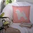thumbnail image 3 of Bichon Frise Checkerboard Pink Fabric Decorative Pillow, 3 of 4