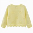 thumbnail image 4 of CAUYDY Infant Baby Girl Cardigan Button Down Knit Fall Sweatshirt Toddler Lightweight Sweater Cardigan for Baby Girl(L101-Yellow,4-5 Y), 4 of 4