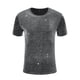 thumbnail image 5 of Camisetas de malla transparente Inspire Chic para hombres, camiseta de manga corta, camiseta brillante de purpurina metálica, 2XL plateada, 5 of 6