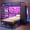 Black & Brown, variant on Torveric Bunk Bed with Hall Tree Twin Over Twin, L-Shaped Gaming LED Bunk Bed with Desk and Storages, Small Space Apartment Furniture Gift Black