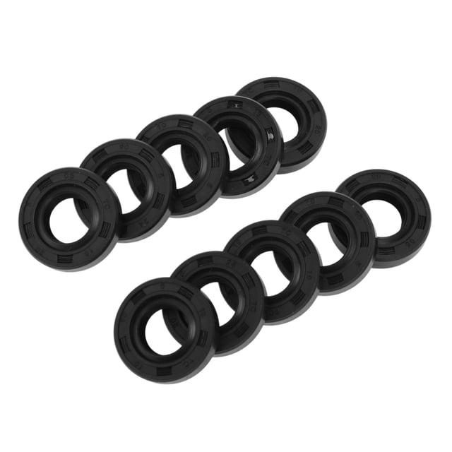 Sellos de Aceite Universales TC Doble Labio con Resorte de Acero 10x20x5mm Alta Presión Caucho NBR Negro 10 Pcs