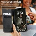 thumbnail image 2 of Allytechgroup for Apple iPhone 16 Case Slim Wallet Cover with Card Slots Holder/Cash Pocket [Magnetic Closure] PU Leather & TPU Flip Folio Kickstand Shockproof Stand Shockproof Retro Shell, Black, 2 of 11
