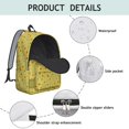 thumbnail image 4 of Sunflower and Stripe Green Pattern Backpack for School, Cute School Bag with Adjustable Shoulder Straps and Padded Back, 15.7"x11.8"x5.5", 4 of 5