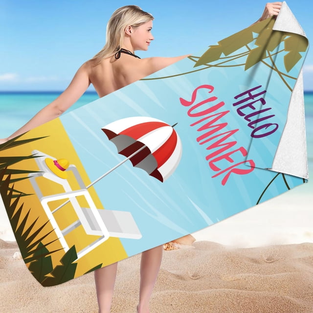 Artistic Printed Beach Towel - Lightweight Microfiber, Quick Dry & Foldable for Beach, Pool & Travel - 30x60 Inch