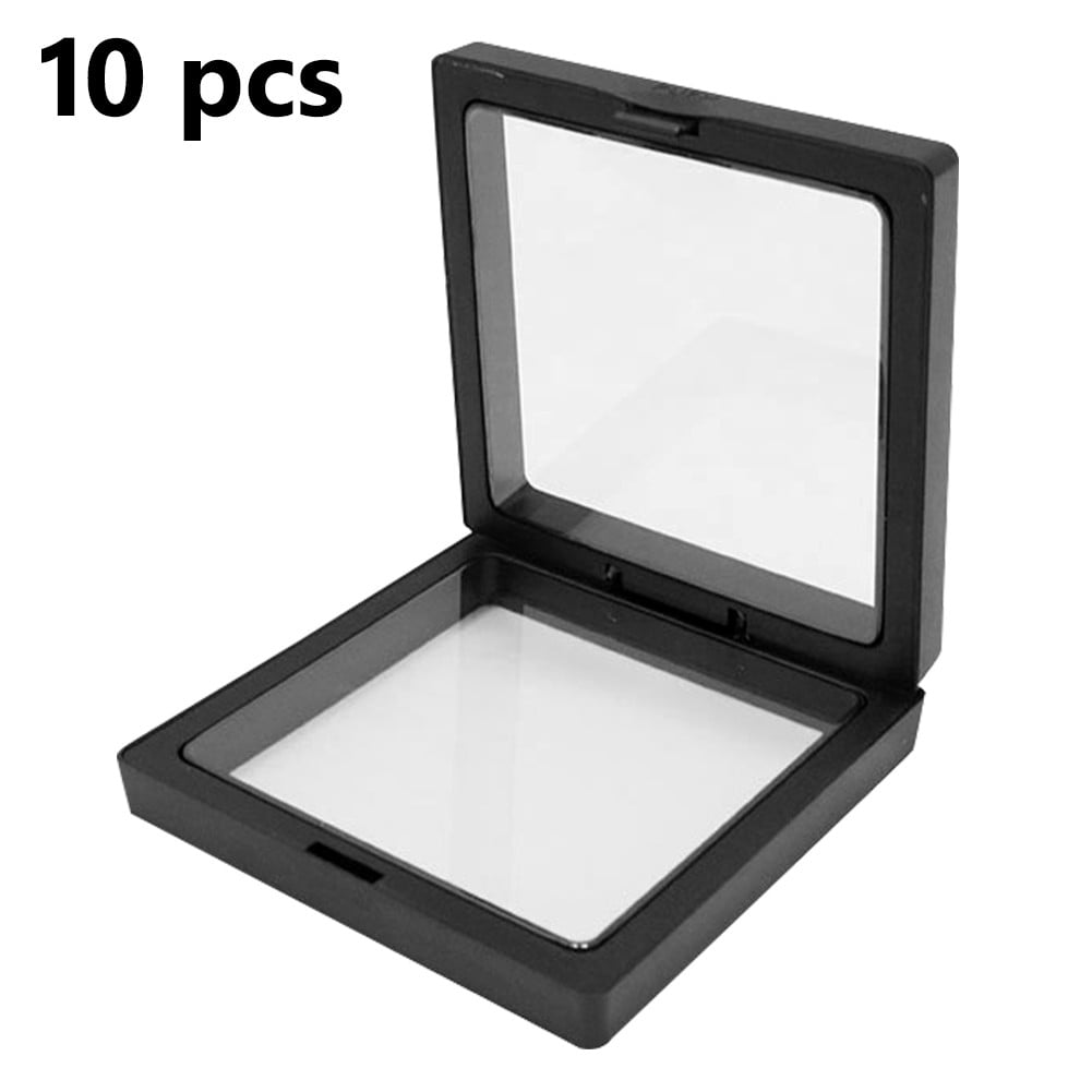 3 Pcs 3D Floating Display Case Storage Box Holder Frame Coin Show Jewelry Stand 