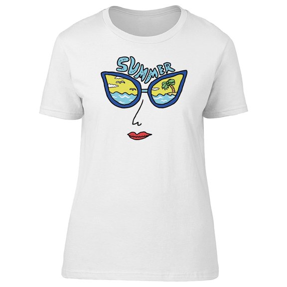 Summer, Tropical Sunglasses Face Tee Women's -Image by Shutterstock