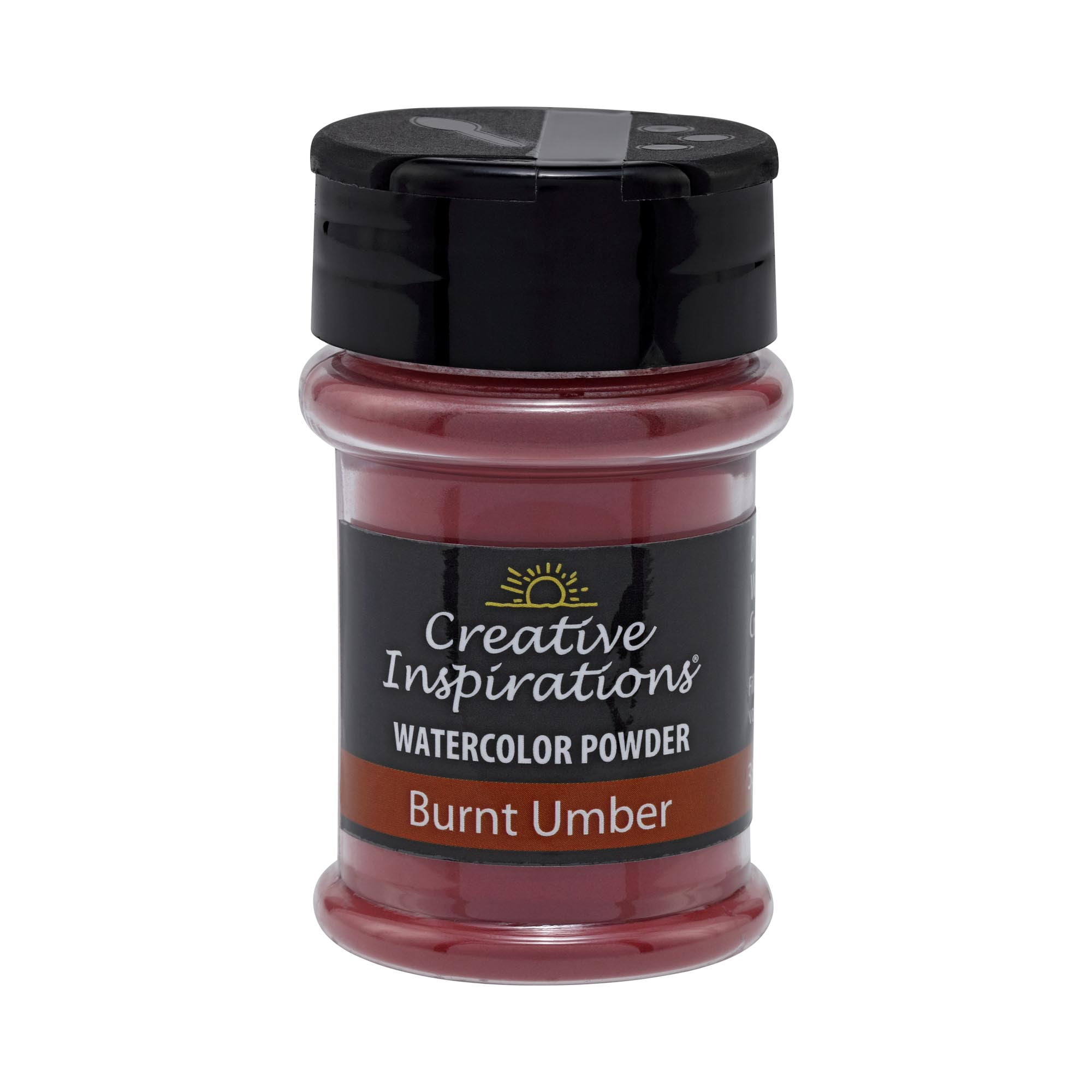 Creative Inspirations Powder Watercolor Paint - 38g Shaker Bottle, Burnt Umber - Dye-Based Water-Soluble Crystalline Pigments - Non-Toxic, Perfect for Abstract and Spontaneous Effects