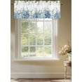 thumbnail image 3 of Blue Hydrangea Valances for Windows, Rod Pocket Kitchen Valance Curtains - Soft & Washable Small Window Treatment for Living Room, Bathroom, Green Eucalyptus Leaves Flowers 54x18inch, 1 Panel, 3 of 9
