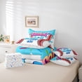 thumbnail image 6 of Feelyou Teens Birthday Cake Bedding Comforter Set 7pcs, Eat Sleep Ice Blue King Bedding Sets, Baseball Gaming Sport Reversible Bed Sheets, Ultra Soft Bedroom Decor, 6 of 8