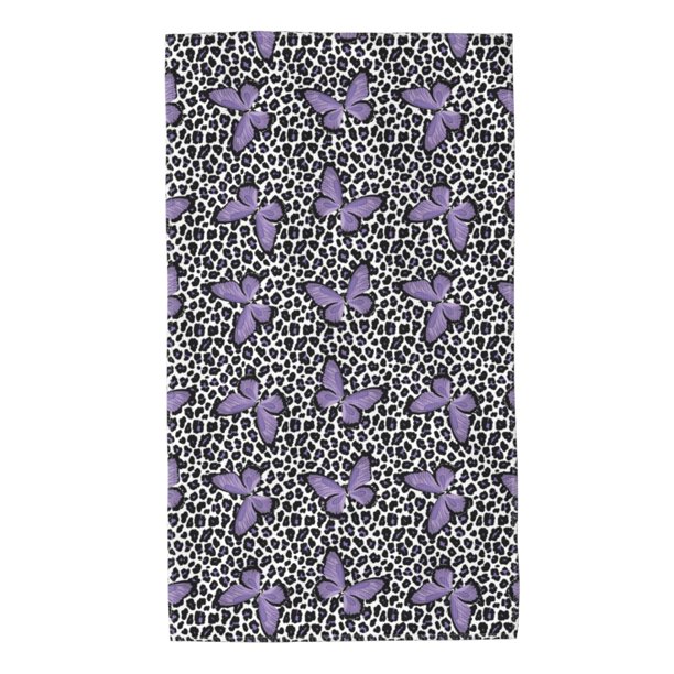 Balery Purple Butterflies Toalla de Microfibra Premium con Estampado – 27.5x16 pulgadas, Alta Absorción, Suave y Aterciopelada, Secado Rápido