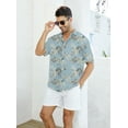 thumbnail image 3 of Wespornow Mens Hawaiian Shirts Short Sleeve Floral Tropical Beach Casual Button Down Shirts Grey Leaves XXL, 3 of 7