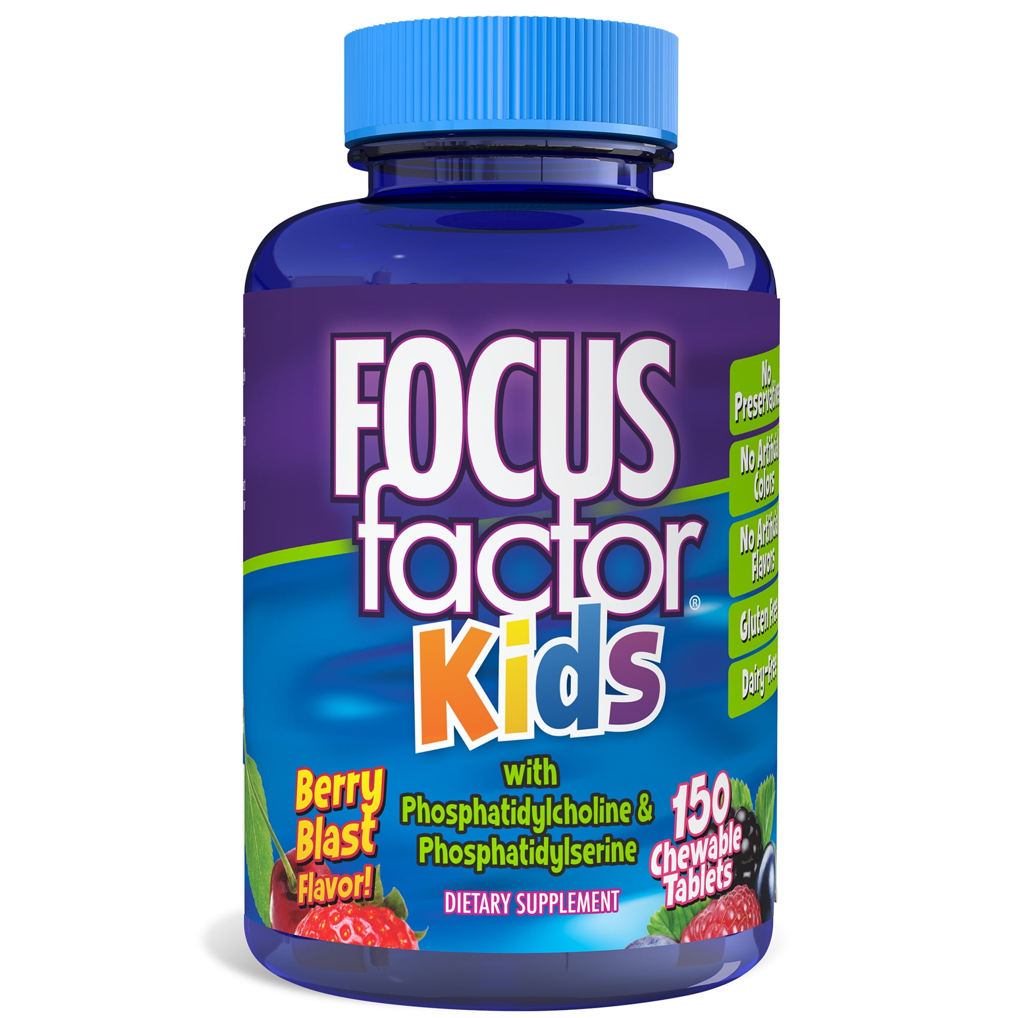 Focus Factor Kids Chewable Daily Vitamin, 150 Count, Brain Health