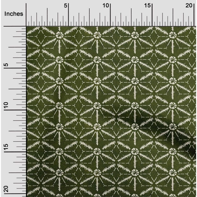 oneOone Cotton Poplin Fabric Geometric Kasuri Print Sewing Fabric BTY 56 Inch Wide
