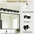 thumbnail image 6 of Melucee 6-Light Black Bathroom Vanity Light, Modern Vanity Lighting Fixture for Bathroom Bedroom Wall Sconces with Clear Glass Shade, 6 of 6