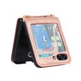 thumbnail image 2 of SaniMore for Samsung Galaxy Z Flip 5 6.7" 2023 Case, PU Leather Embossed Mandala Stylish Shockproof TPU Inner Shell Crossbody Lanyard Folding Shockproof Protective Cover for Galaxy Z Flip 5, Rosegold, 2 of 5